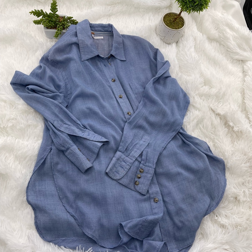 Free People That’s A Wrap Shirts Blue Size S - Picture 6 of 12